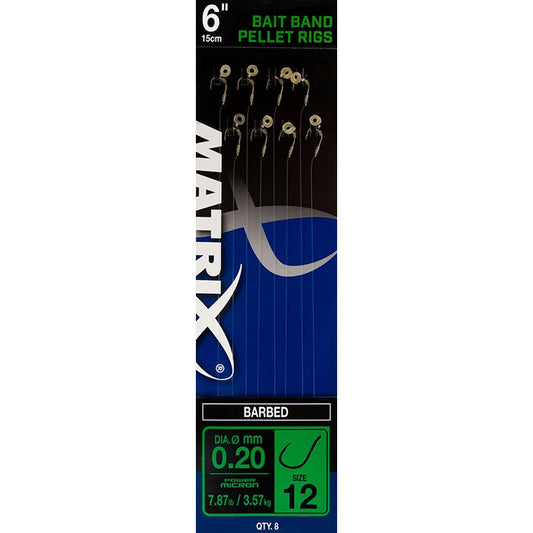 Matrix 6” Bait Band Pellet Rigs (Barbed) Size 18