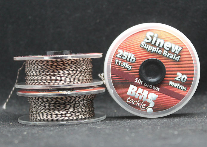 BMG Tackle Sinew Supple Braid Weed Green Or Silt Brown