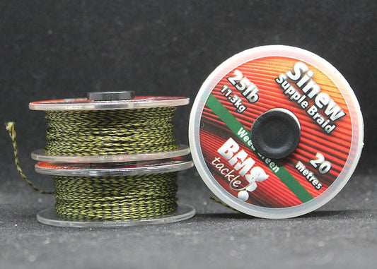 BMG Tackle Sinew Supple Braid Weed Green Or Silt Brown