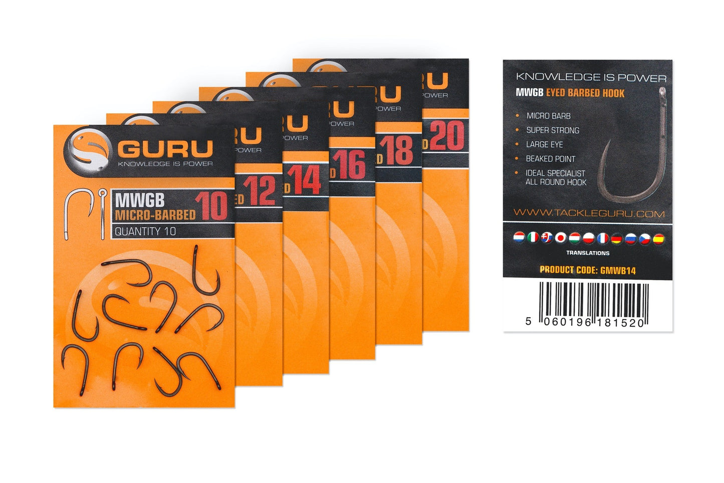 Guru MWG Barbed Hooks Various Sizes