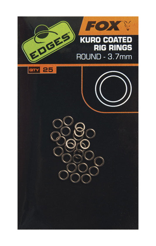 Fox EDGES™ Kuro Coated Rig Rings (25) Various Sizes