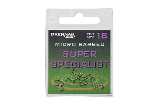 Drennan Super Specialist Barbless/Micro Barbed Hooks Various Sizes