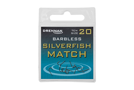 Drennan Silverfish Match Barbless Spade End Hooks Various Sizes