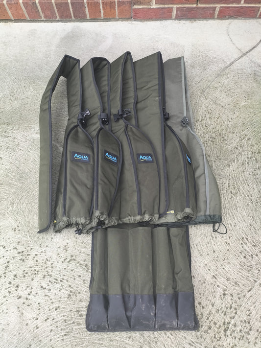 Aqua Products RS5 Rod Quiver Plus 5 Rod Sleeves 12ft/13ft Rods Used