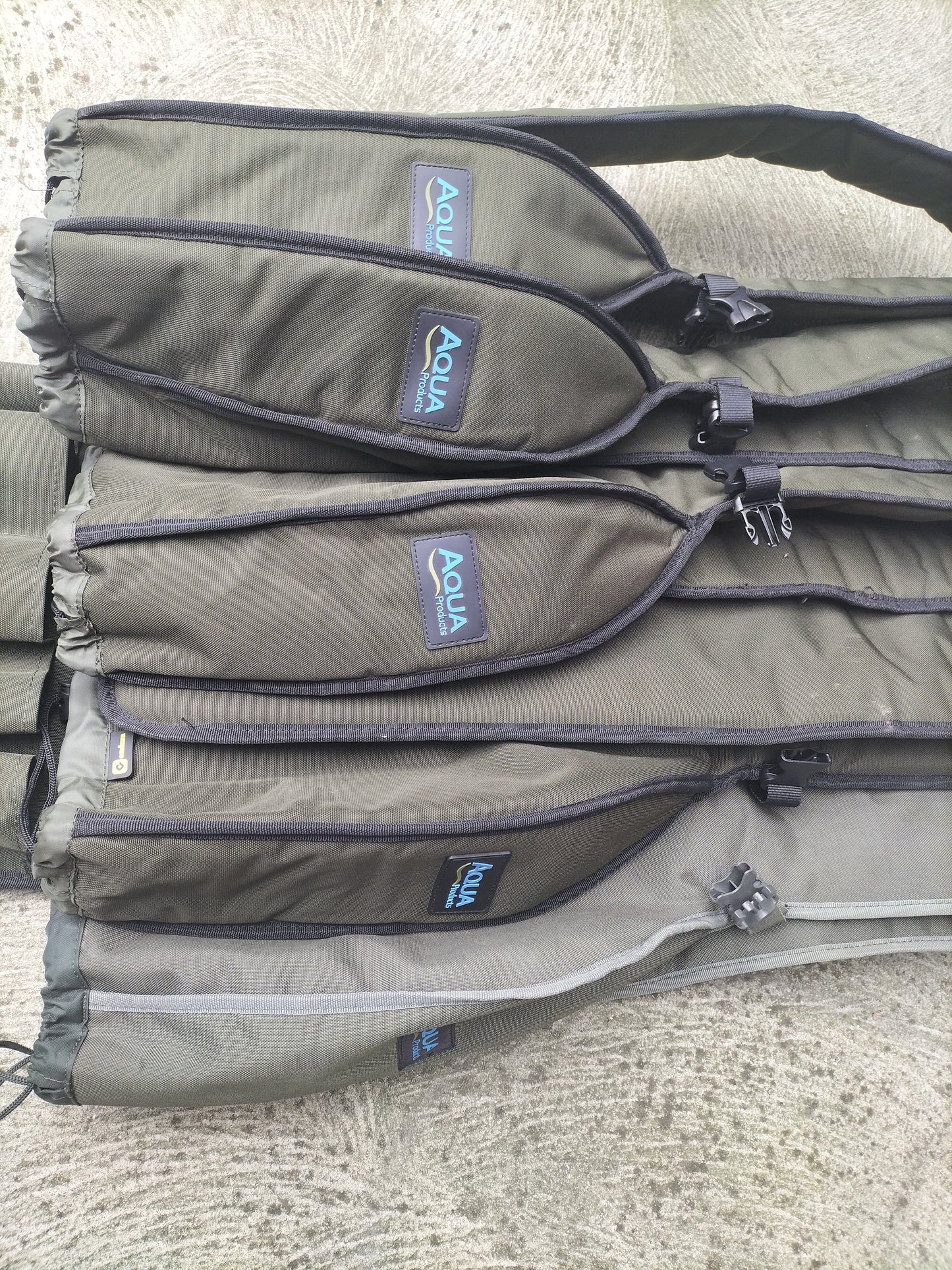 Aqua Products RS5 Rod Quiver Plus 5 Rod Sleeves 12ft/13ft Rods Used