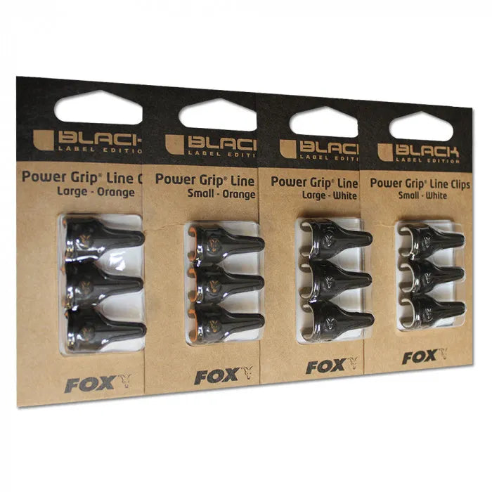Fox Black Label Power Grip Line Clips Various (Pack of 3)
