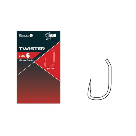 Nash Pinpoint Twister Hooks Various Sizes